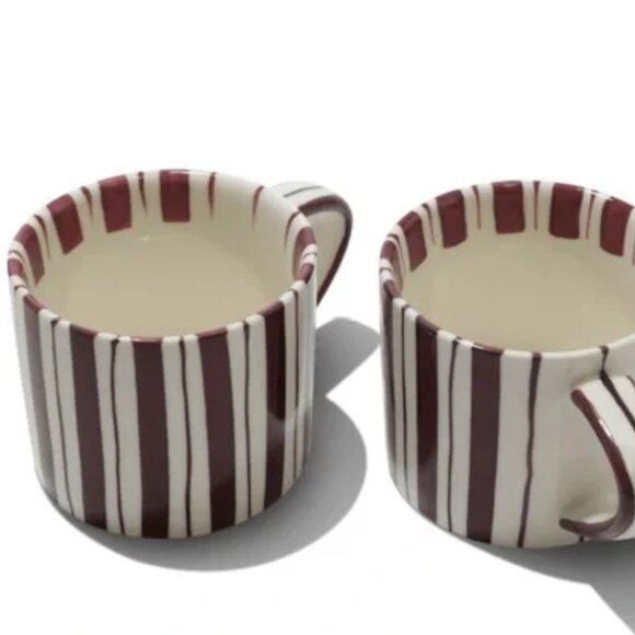 Noon & Moon Coffee Cup, Cherry Lacquer Set of 2 - Picture 2 of 6